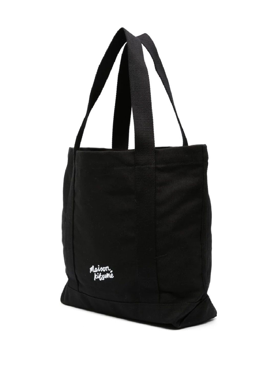☆人気☆【MAISON KITSUNE】☆Fox Head Tote Ba.g Black☆ WOMAN MAISON KITSUNE BLACK COTTON FOX HEAD TOTE BAG